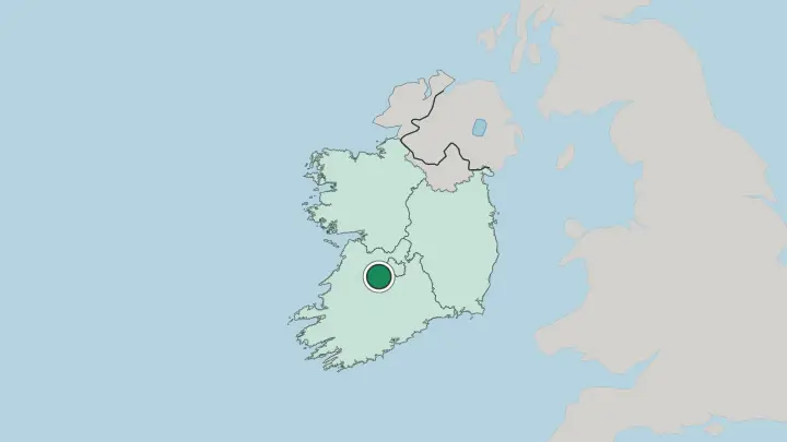 Map of Limerick in Republic of Ireland