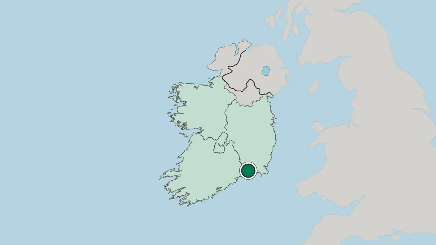 Map of Waterford in Republic of Ireland