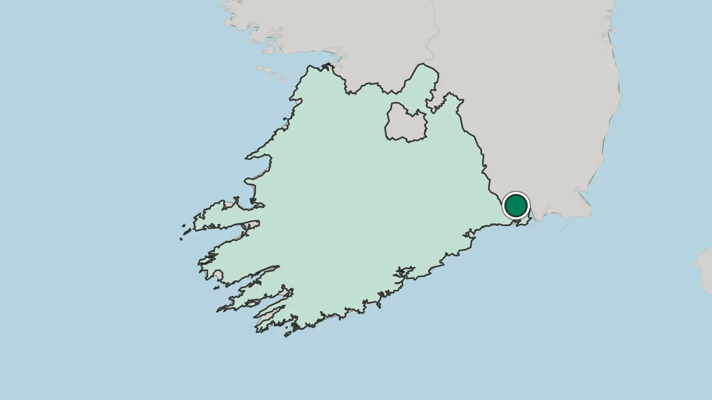 Map of Waterford in Republic of Ireland