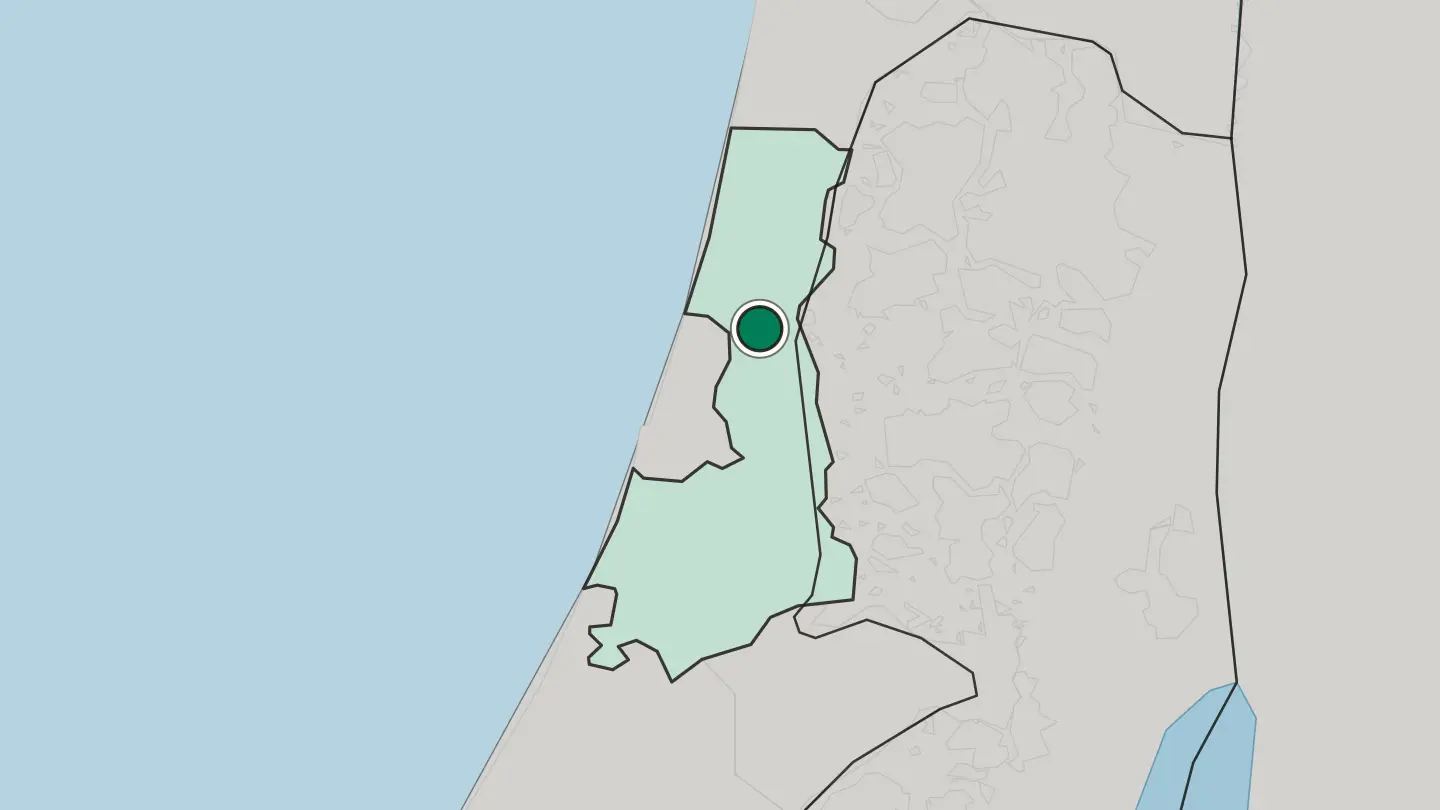Map of Kfar Saba in Israel