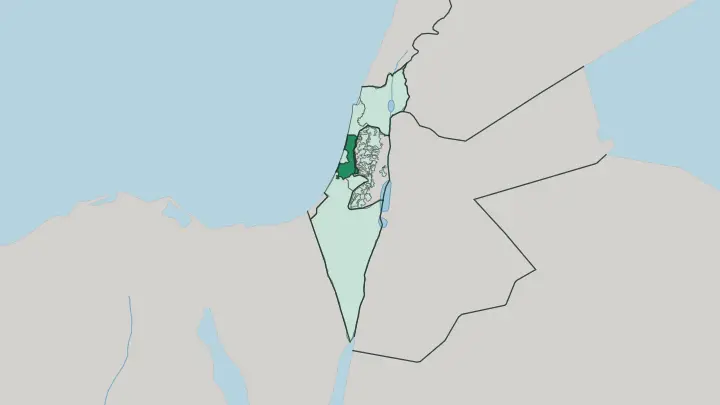 Map of Central District in Israel