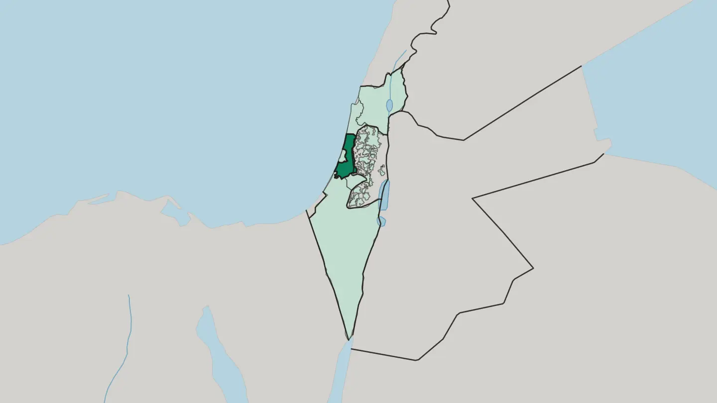 Map of Central District in Israel