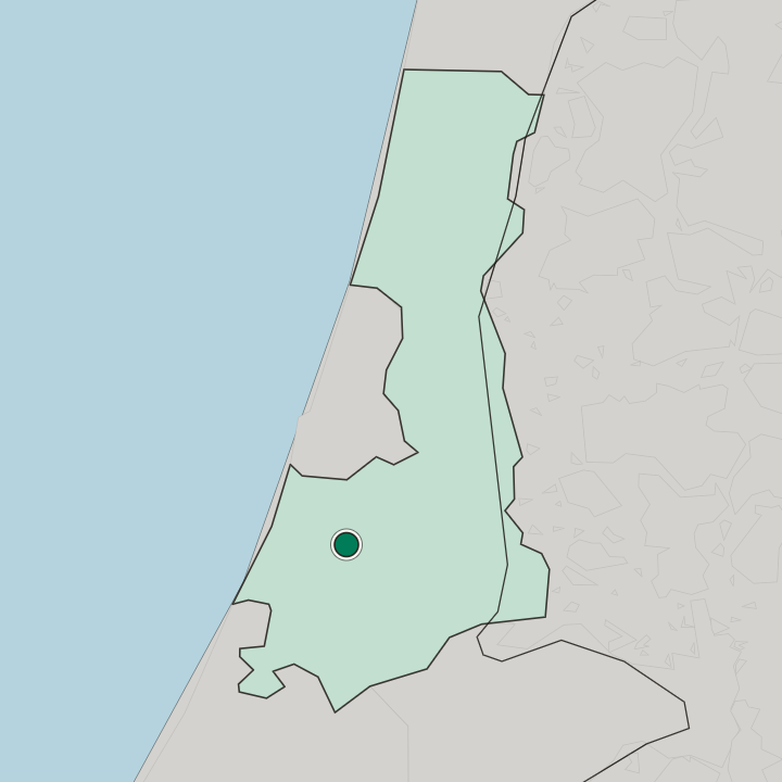 Map showing Ness Ziona — In Central District