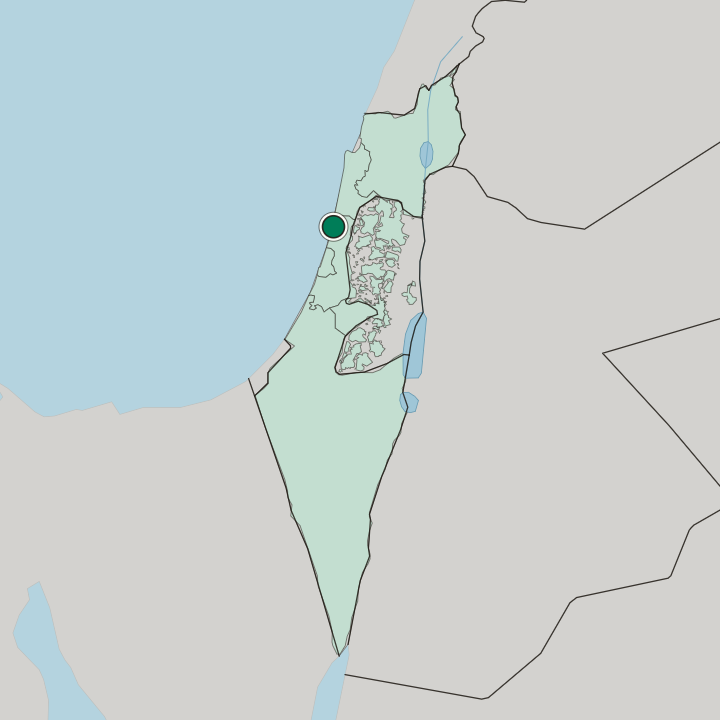 Map showing Netanya — In Israel