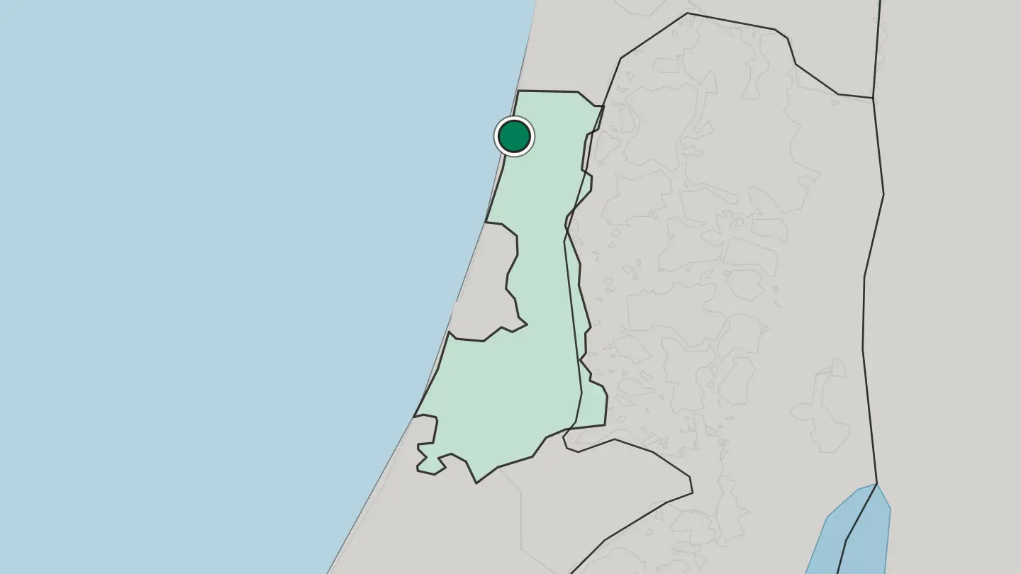 Map of Netanya in Israel