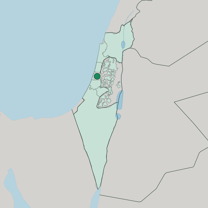 Map showing Petaẖ Tiqva — In Israel