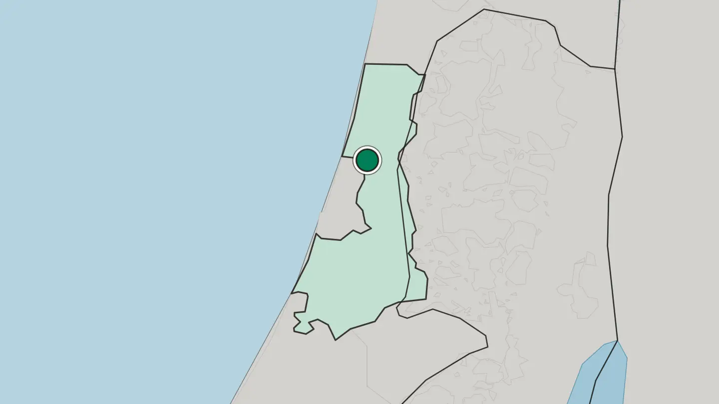 Map of Ra'anana in Israel