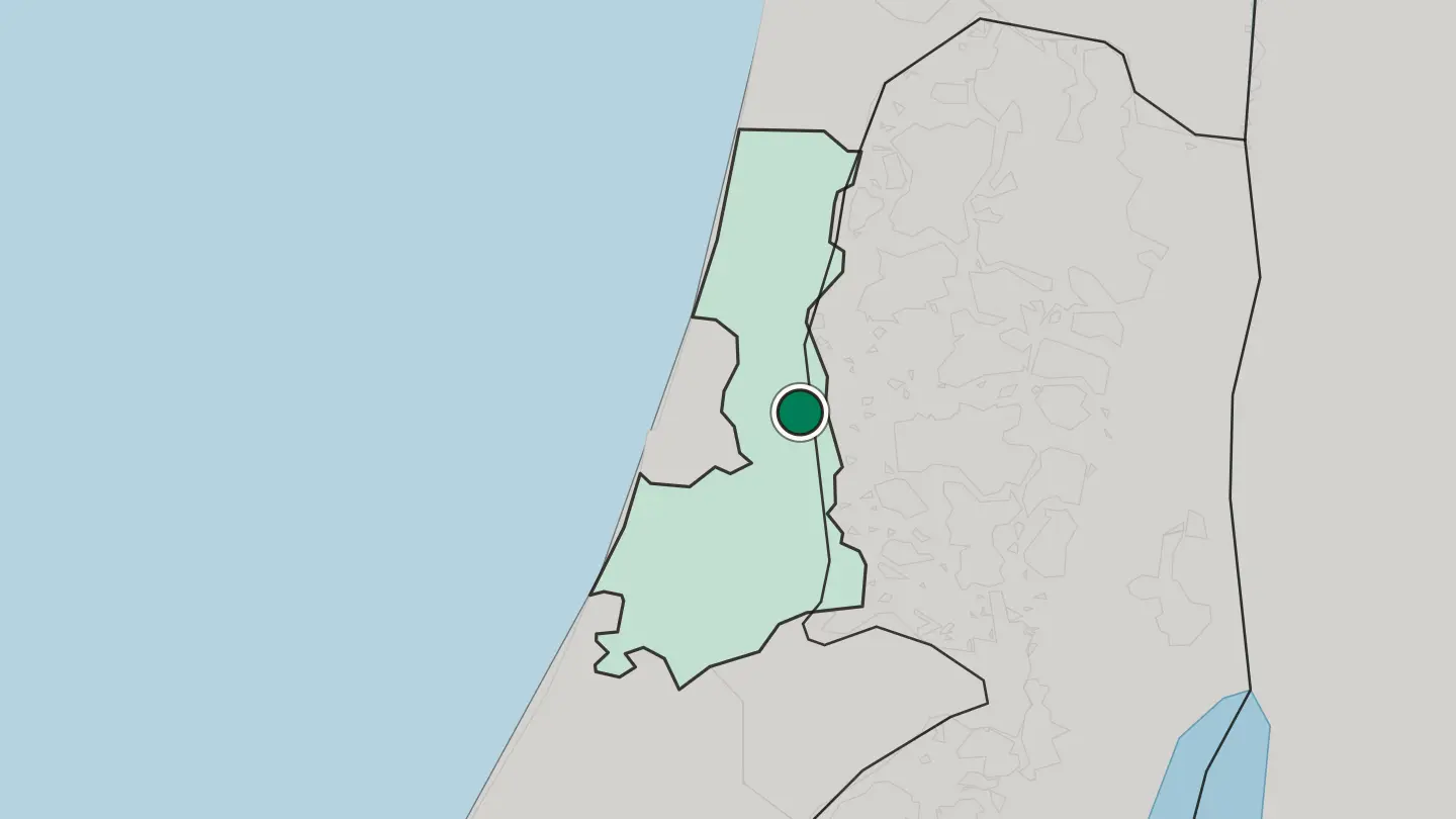 Map of Rosh Ha‘Ayin in Israel
