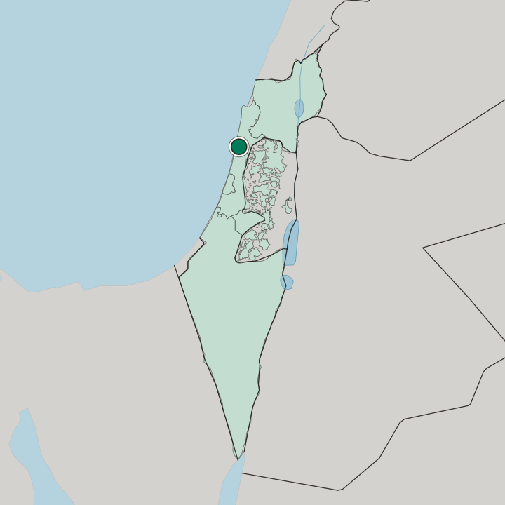 Map showing Hadera — In Israel