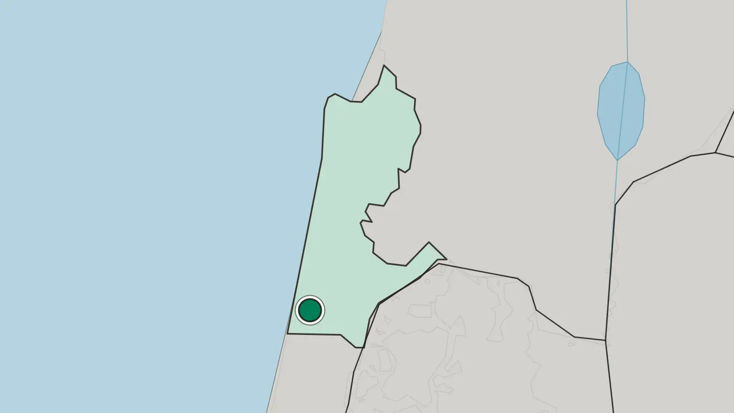 Map of Hadera in Israel