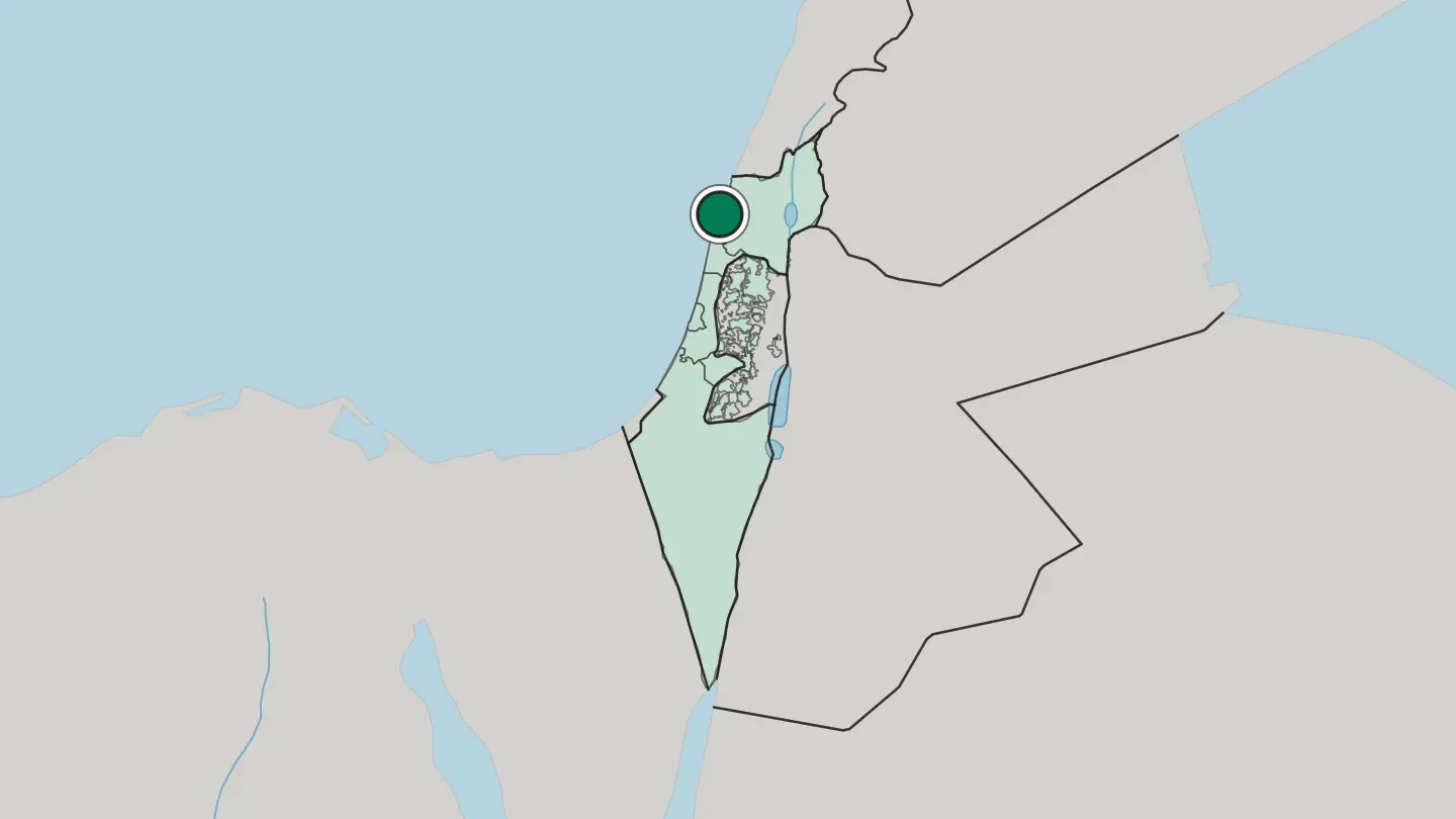 Map of Haifa in Israel
