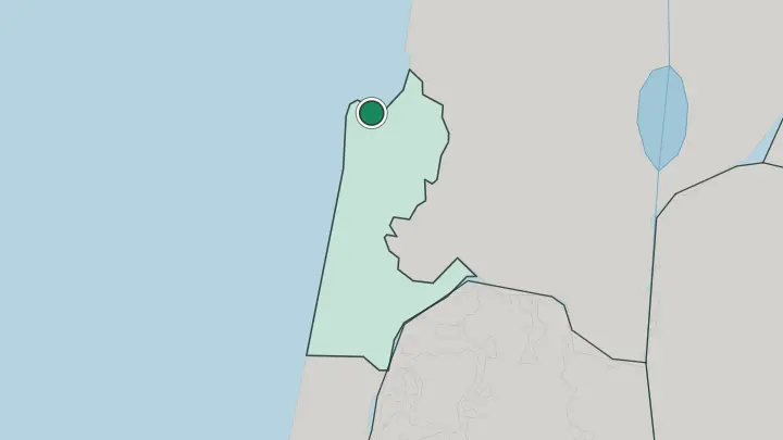 Map of Haifa in Israel