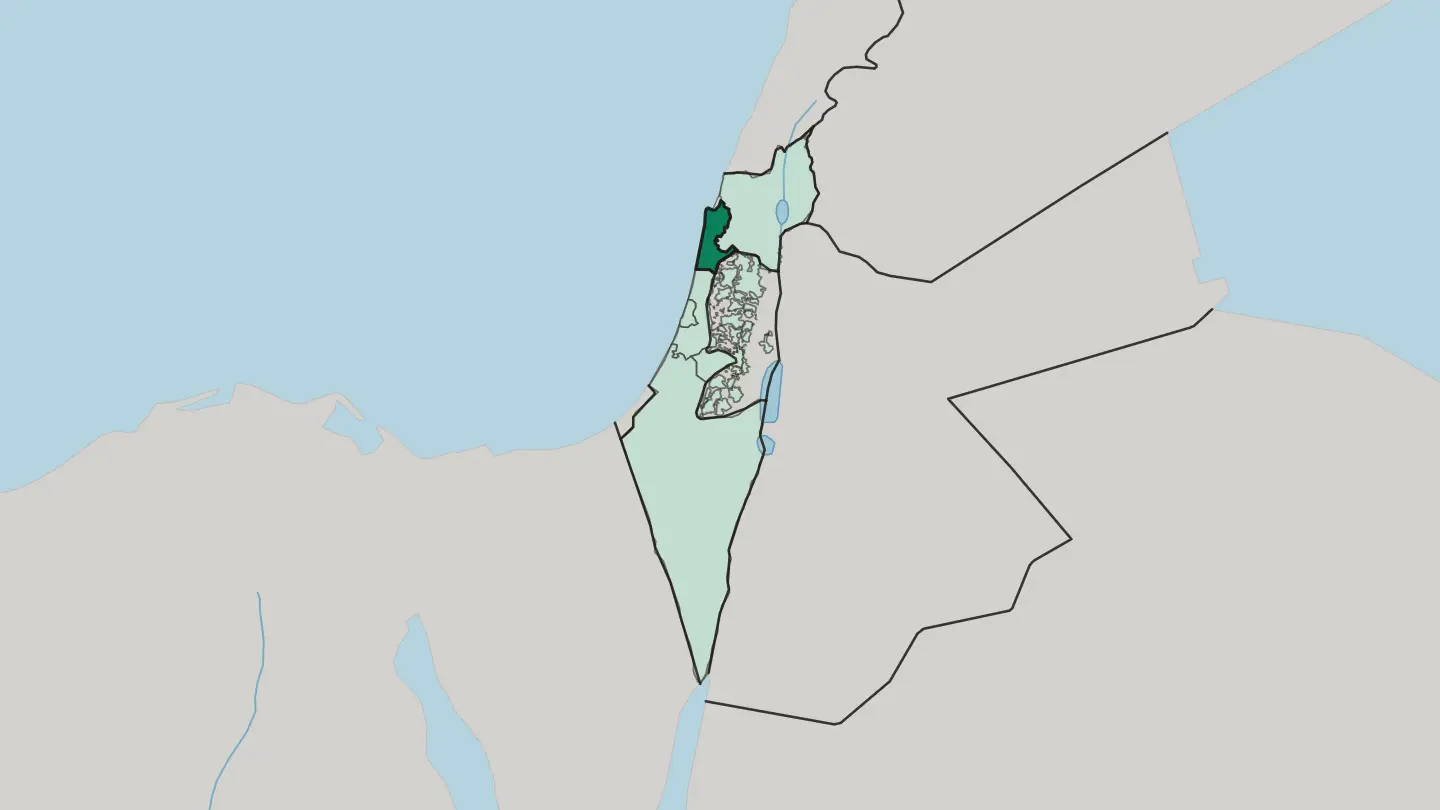 Map of Haifa in Israel