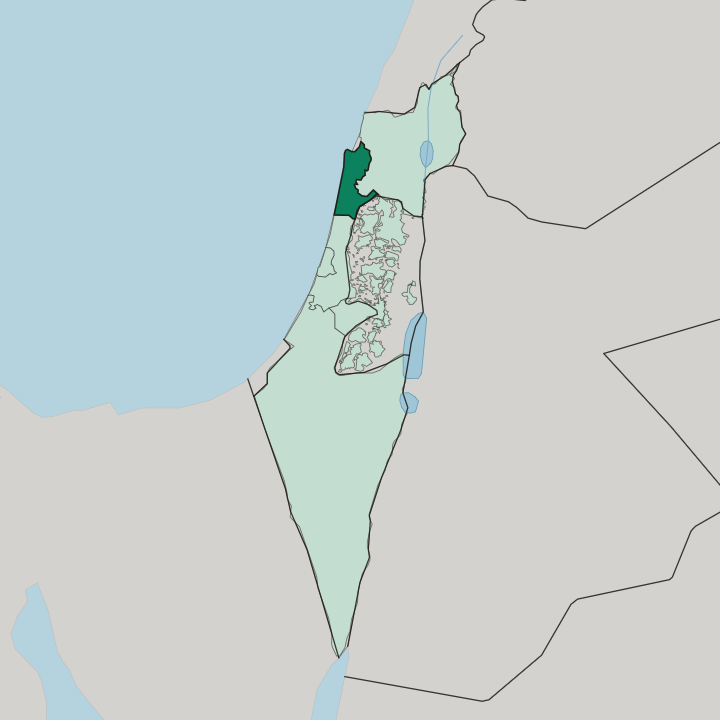 Map showing Haifa — In Israel
