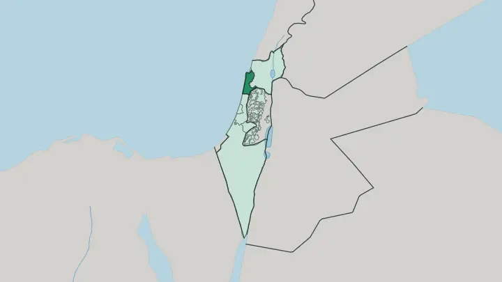 Map of Haifa in Israel