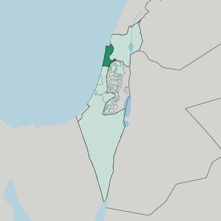 Map showing Haifa — In Israel