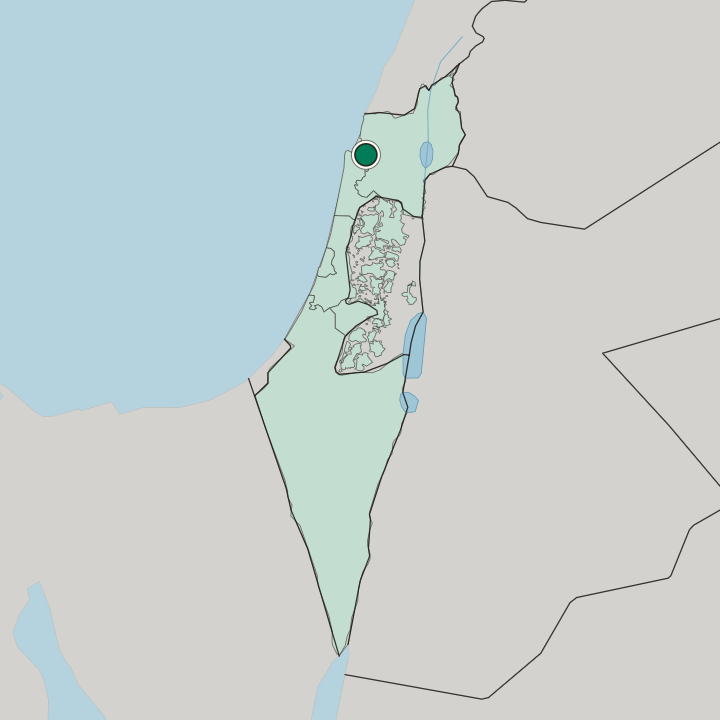 Map showing Qiryat Ata — In Israel