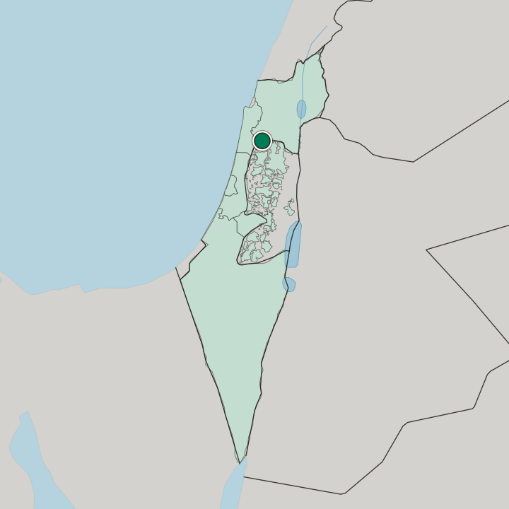 Map showing Umm el Faḥm — In Israel