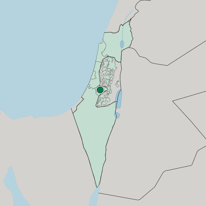 Map showing Bet Shemesh — In Israel