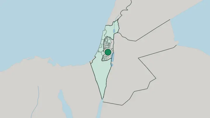 Map of Jerusalem in Israel