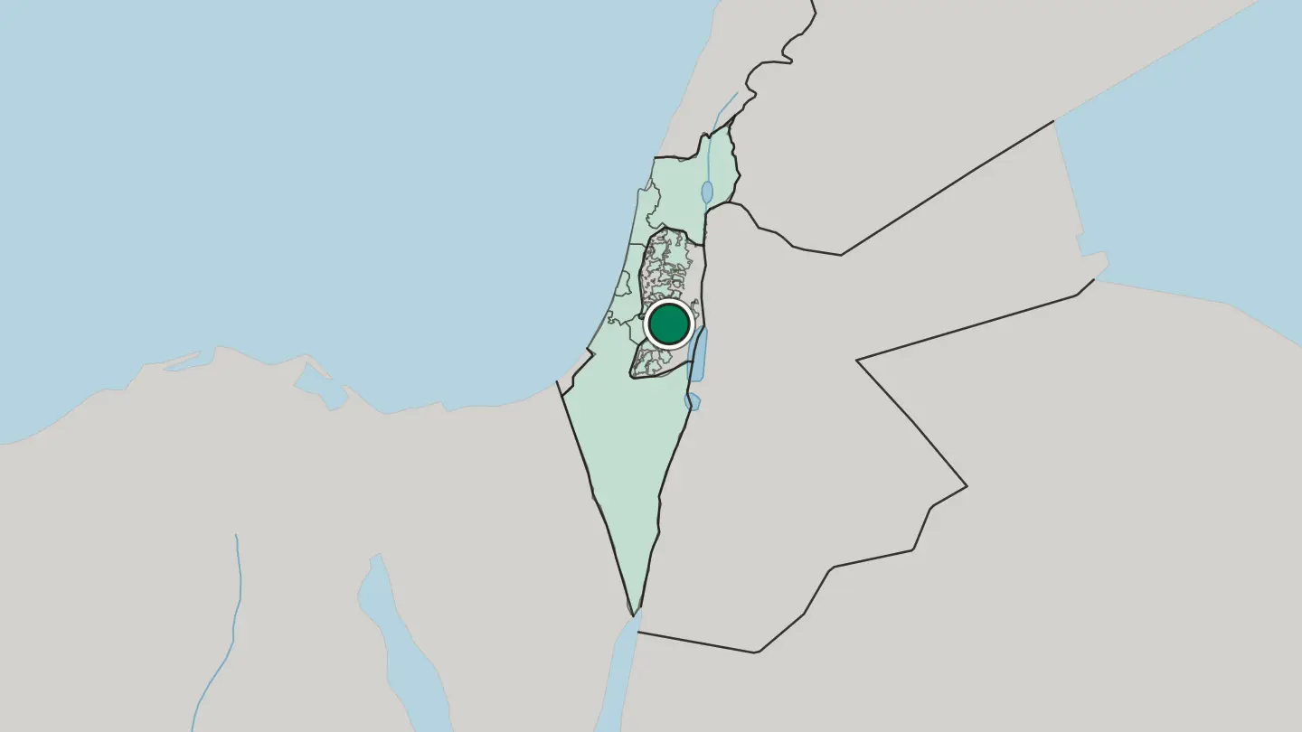 Map of Jerusalem in Israel