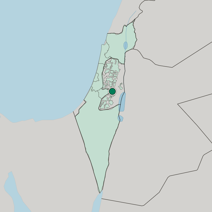 Map showing Kiryat HaMemshala — In Israel
