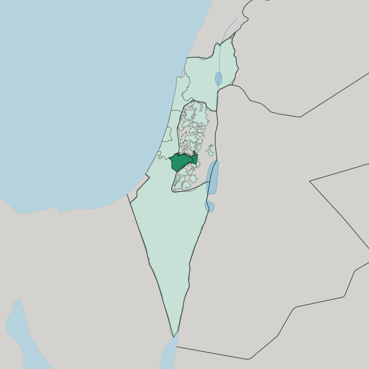 Map showing Jerusalem — In Israel
