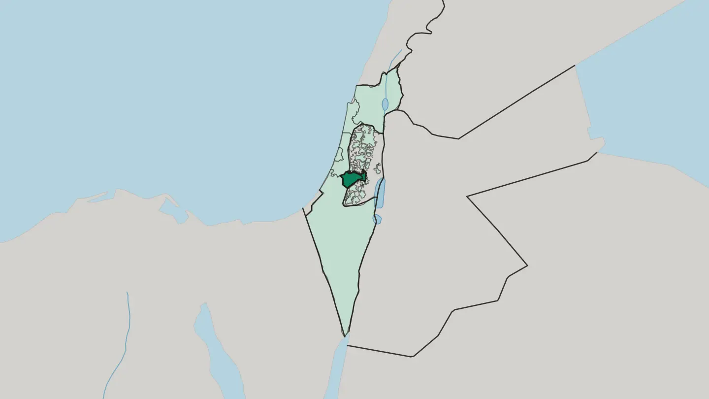 Map of Jerusalem in Israel