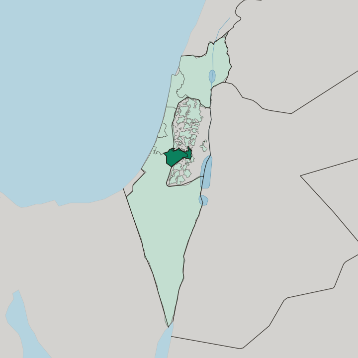 Map showing Jerusalem — In Israel