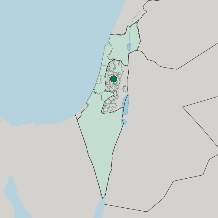 Map showing Ariel — In Israel