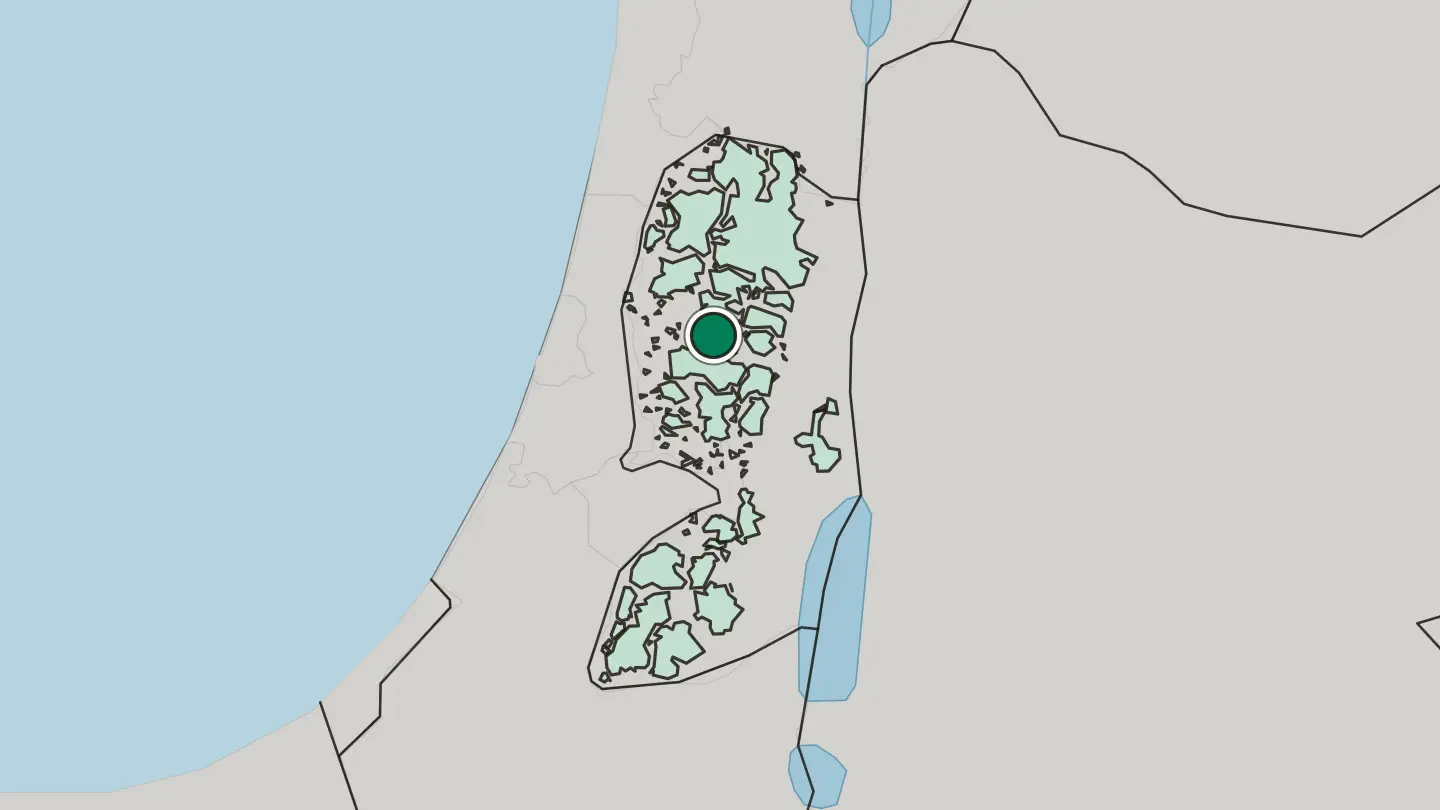 Map of Ariel in Israel