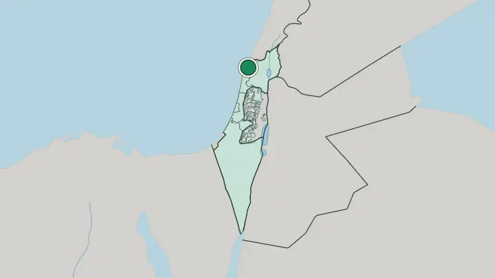 Map of Acre in Israel