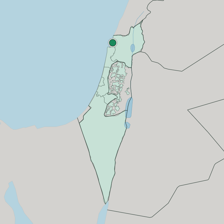 Map showing Acre — In Israel