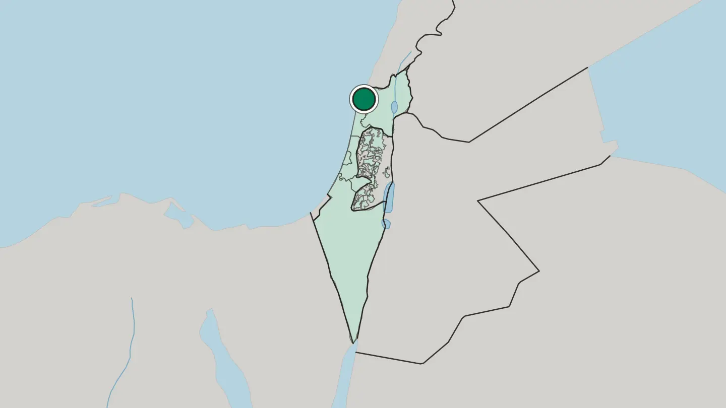 Map of Acre in Israel