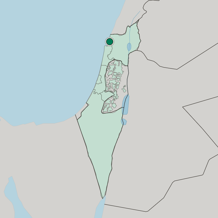 Map showing Acre — In Israel
