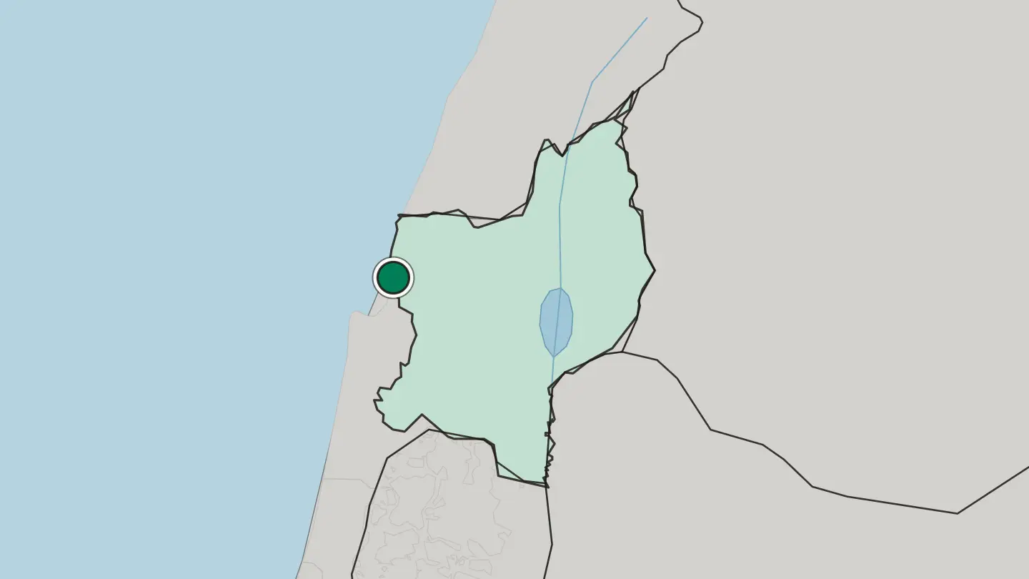 Map of Acre in Israel