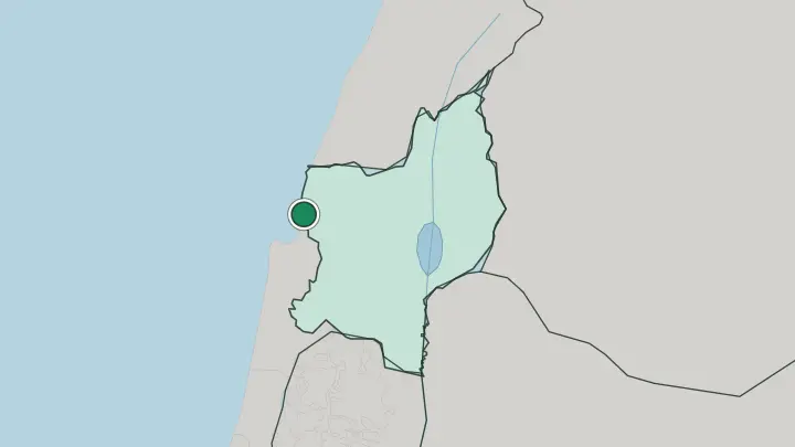 Map of Acre in Israel