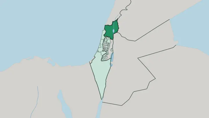Map of Northern District in Israel