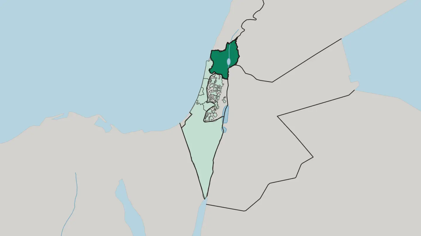 Map of Northern District in Israel