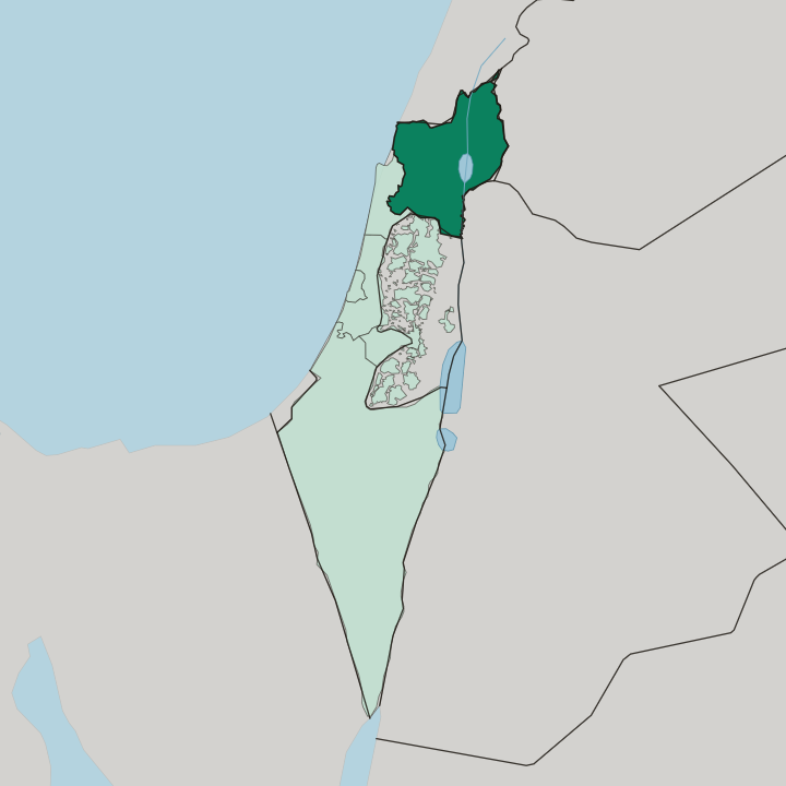 Map showing Northern District — In Israel
