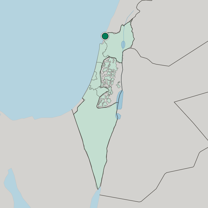 Map showing Nahariyya — In Israel