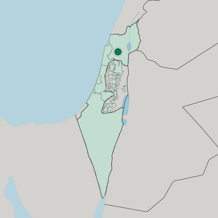 Map showing Nazareth — In Israel