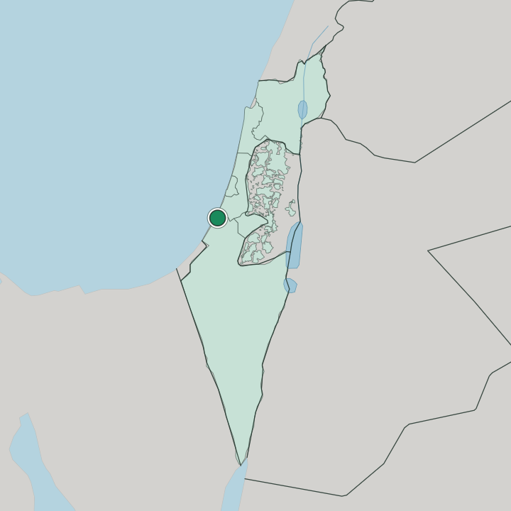 Map showing Ashdod — In Israel