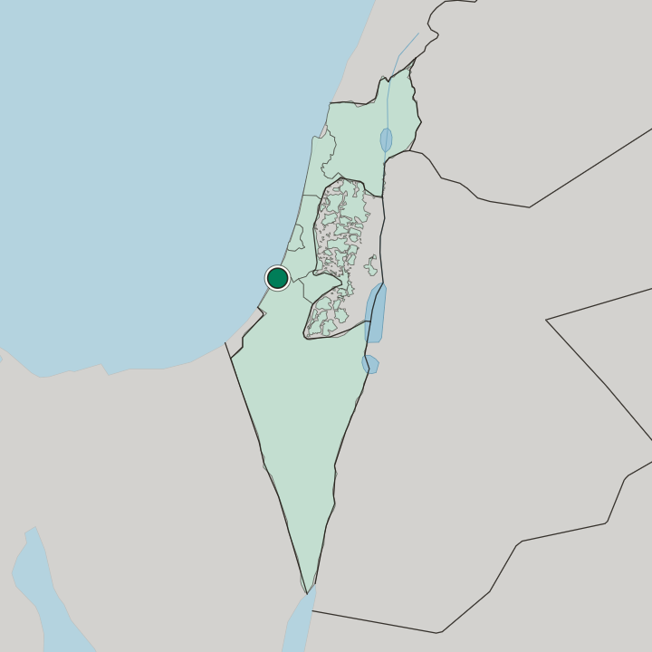 Map showing Ashdod — In Israel