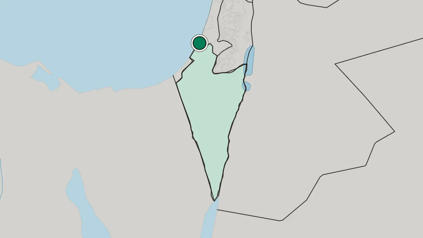 Map of Ashdod in Israel
