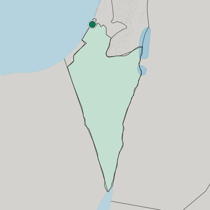 Map showing Ashdod — In Southern District