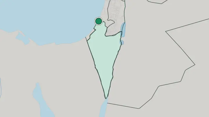 Map of Ashdod in Israel