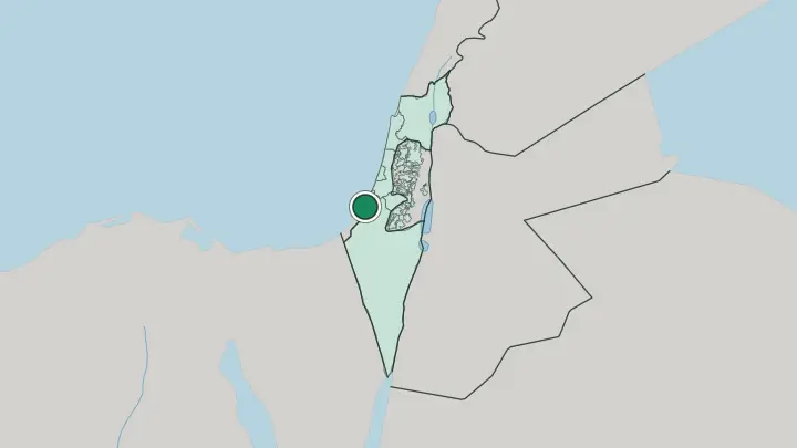 Map of Ashkelon in Israel