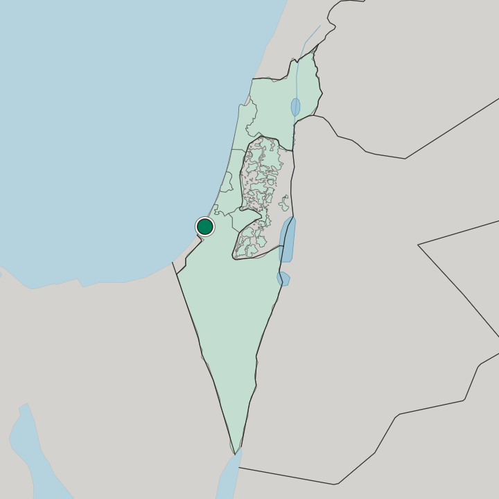 Map showing Ashkelon — In Israel