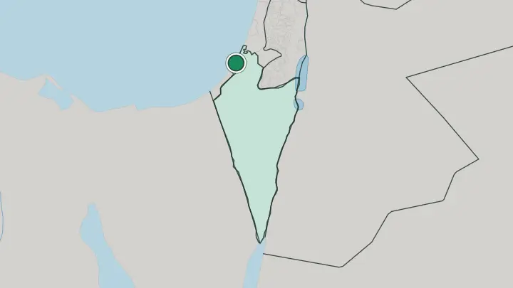 Map of Ashkelon in Israel